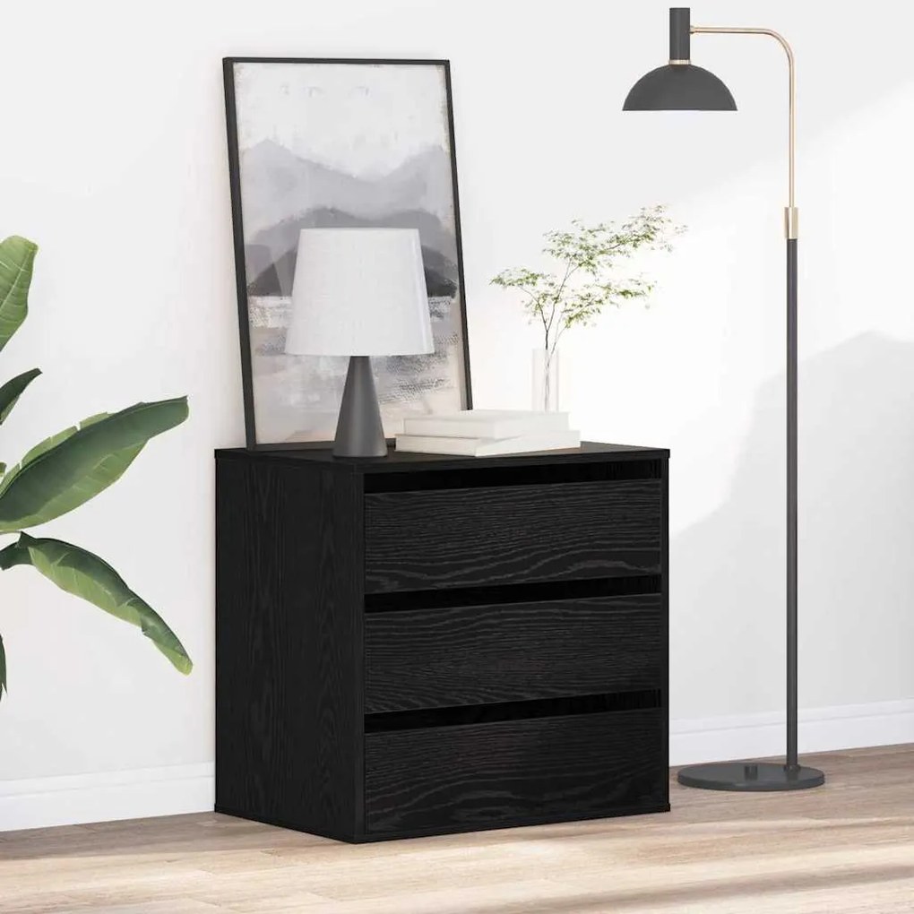 Cômoda de Canto Carvalho Preto 60x41x58 cm Madeira de Engenharia