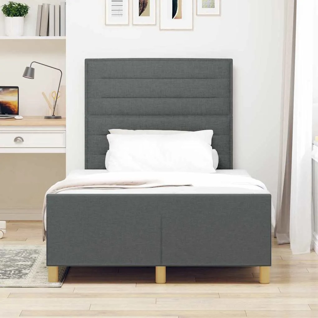 Estrutura de Cama vidaXL Cinza Escuro 120x200 cm Tecido