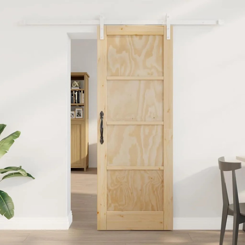 vidaXL Porta Deslizante Manual Natural e branco 73,5 x 198,5 cm