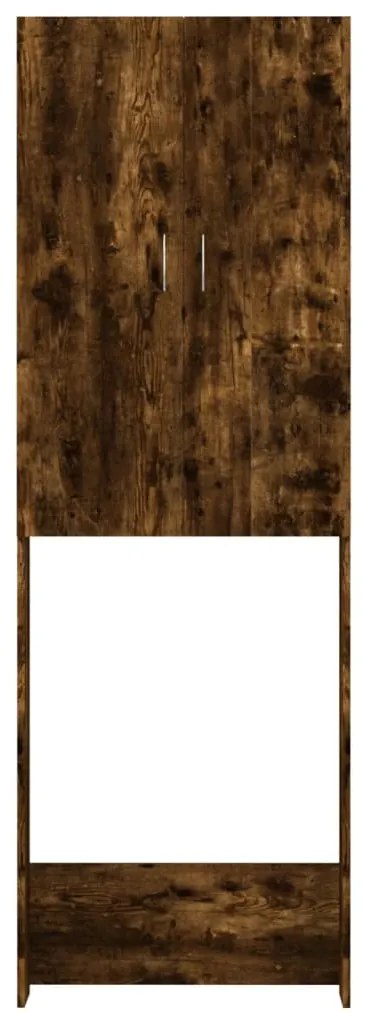 Armário máquina lavar roupa 64x25,5x190 cm carvalho fumado