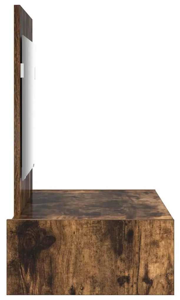 mesa de maquilhagem suspensa Carvalho Fumado 83x40x70 cm