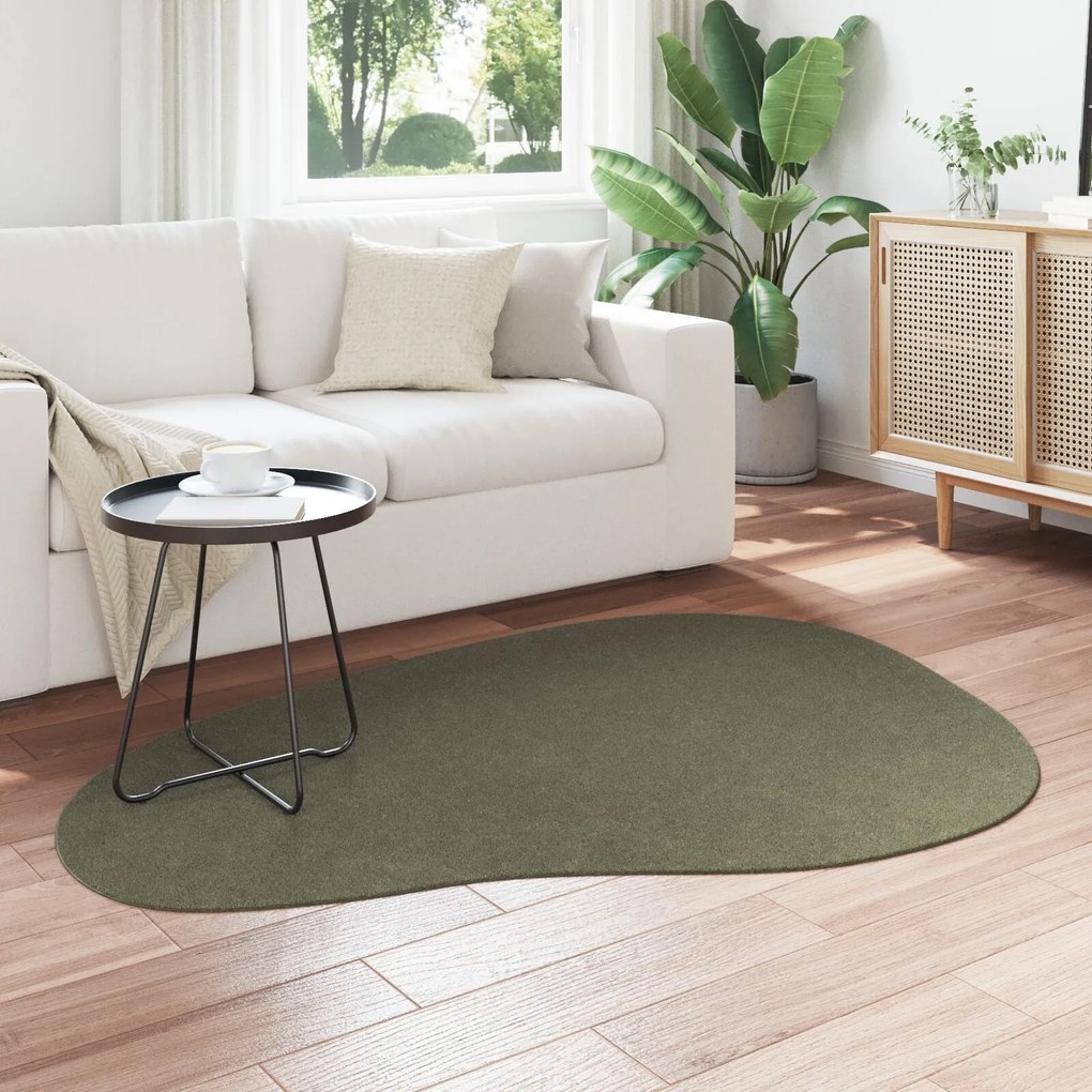 Tapete "HUARTE" Pelagem Curta Macia e Lavável Verde Floresta 120x170 c