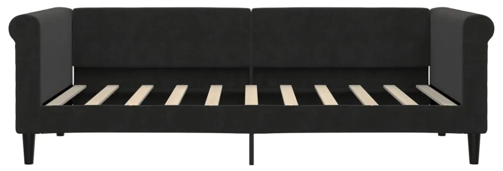 Sofá-cama com colchão 90x190 cm veludo preto