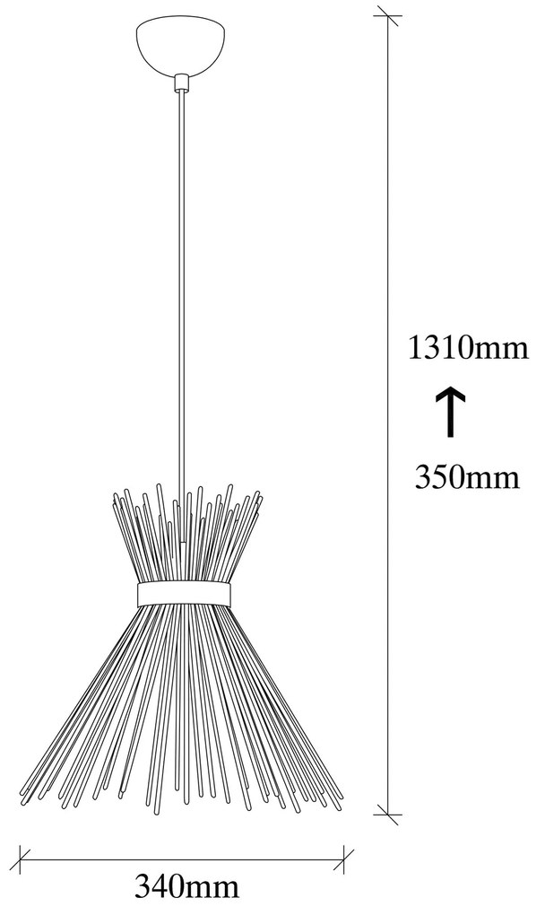 Candeeiro de Teto Chandelier Kirpi – Preto – 34 x 34 cm