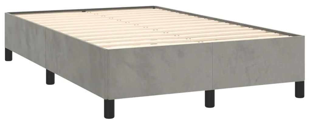 Estrutura de cama sem colchão 120x200 cm veludo cinzento-claro