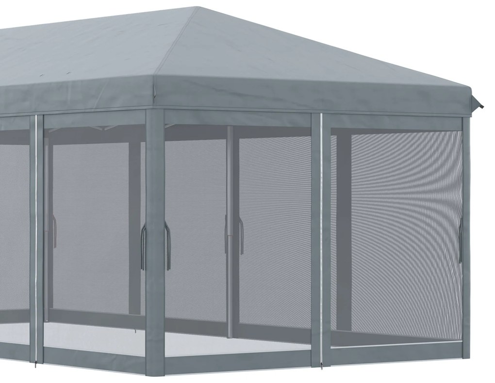 Tenda Dobrável 585x295x270 cm Tenda de Jardim com 6 Mosquiteiros Bolsa