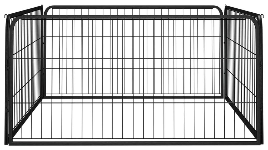 Canil com 4 painéis 100x50 cm aço revestido a pó preto