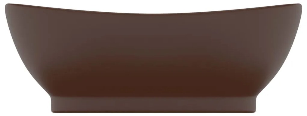 Lavatório luxuoso oval 58,5x39 cm cerâmica castanho-escuro mate