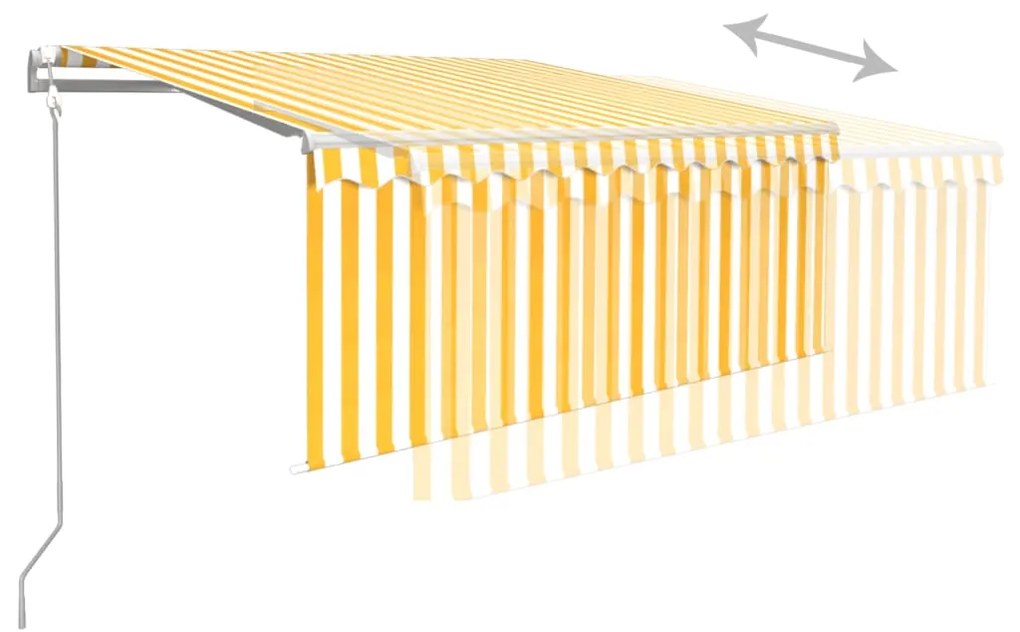 Toldo retrátil automático com estore 3,5x2,5 m amarelo e branco