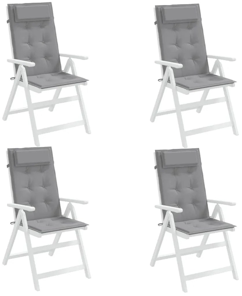Almofadões p/ cadeira encosto alto 4 pcs tecido oxford cinzento