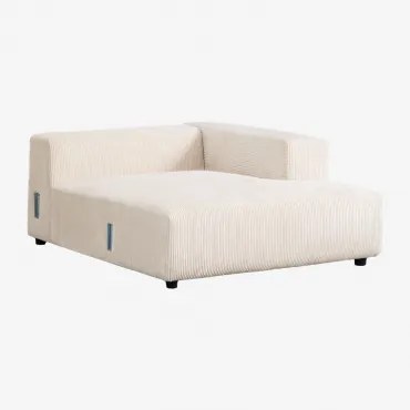 Módulo Chaise Longue Direito Para Sofá Modular Bruna Linho Veludo Bege Linho - Sklum