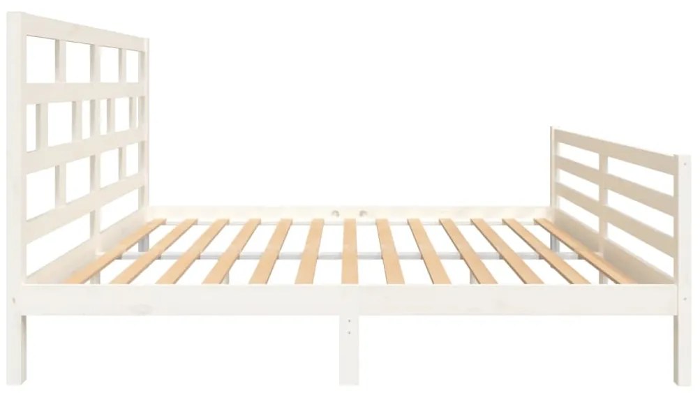 Estrutura de cama 160x200 cm madeira de pinho maciça branco