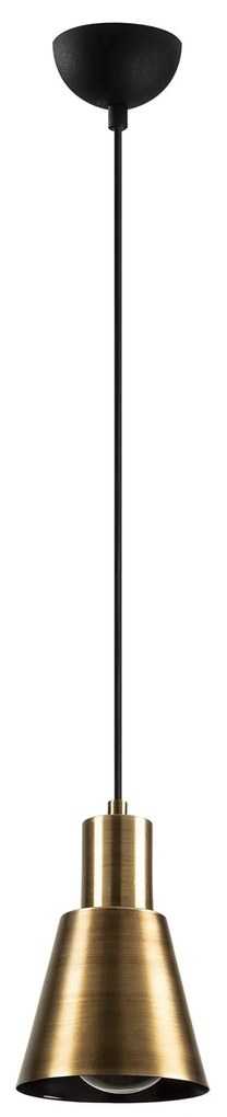 Candeeiro Chandelier Kem – Ouro e Preto – Diâmetro 14 cm, Altura 114 c