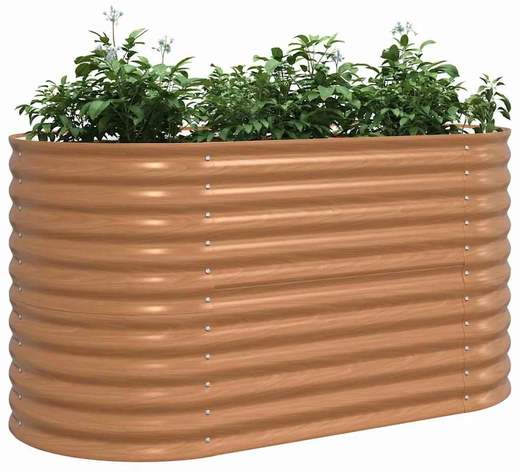 Cama de Jardim Elevada Café com Aparência de Madeira 160x80x81 cm de A