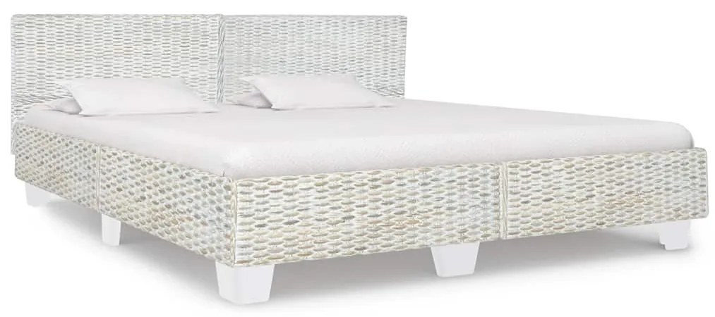 vidaXL Estrutura de cama 180x200 cm vime genuíno cinzento