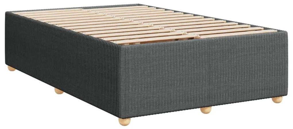 Cama boxspring com colchão 120x190 cm tecido cinzento-escuro