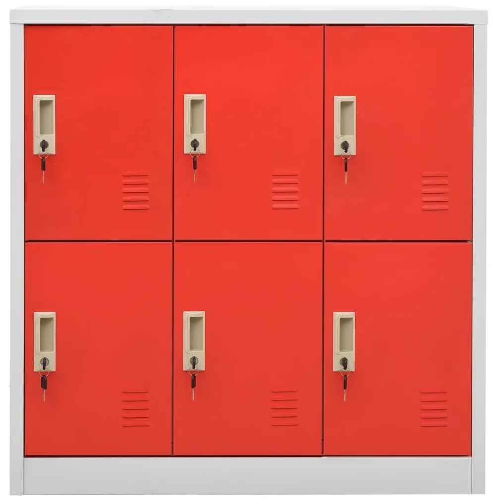 Cacifos 5 pcs 90x45x92,5 cm aço cinzento-claro e vermelho