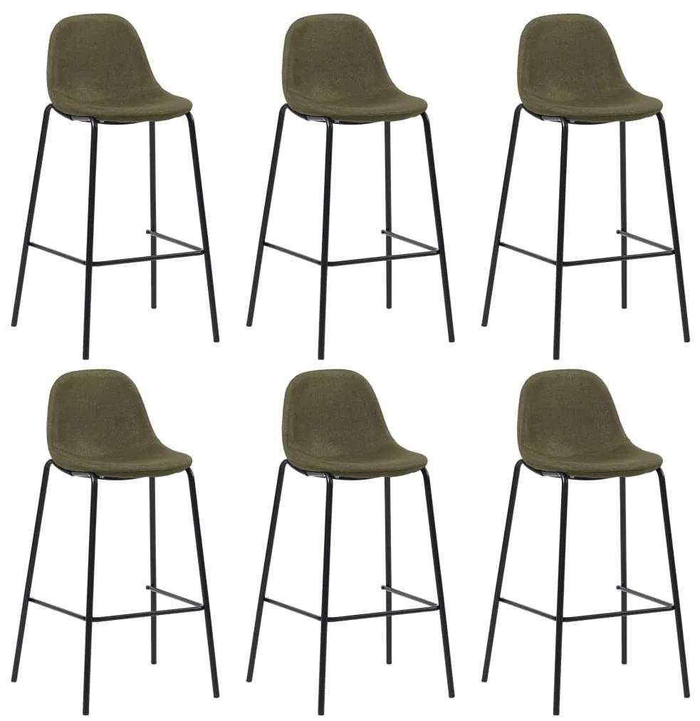 vidaXL Cadeiras de bar 6 pcs tecido castanho