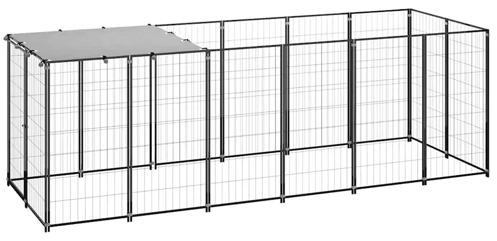Canil para cães 330x110x110 cm aço preto