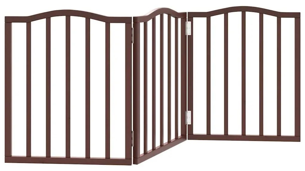 Portão para cães dobrável 3 painéis 150 cm álamo castanho