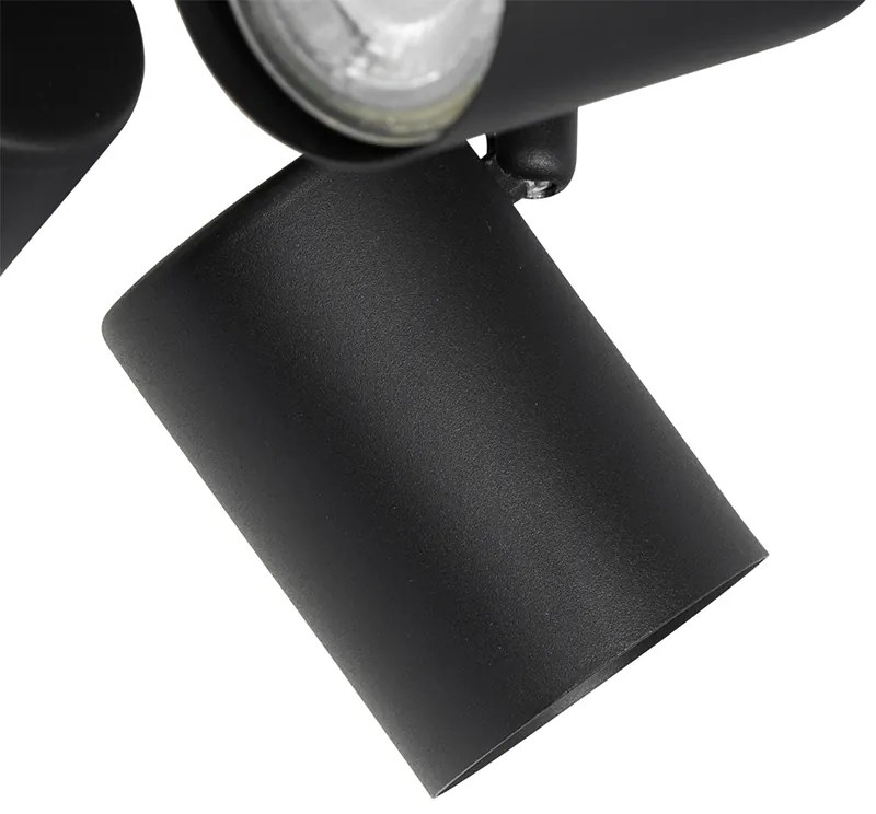 Plafon moderno preto 4-luzes ajustável quadrado - Jeana Moderno