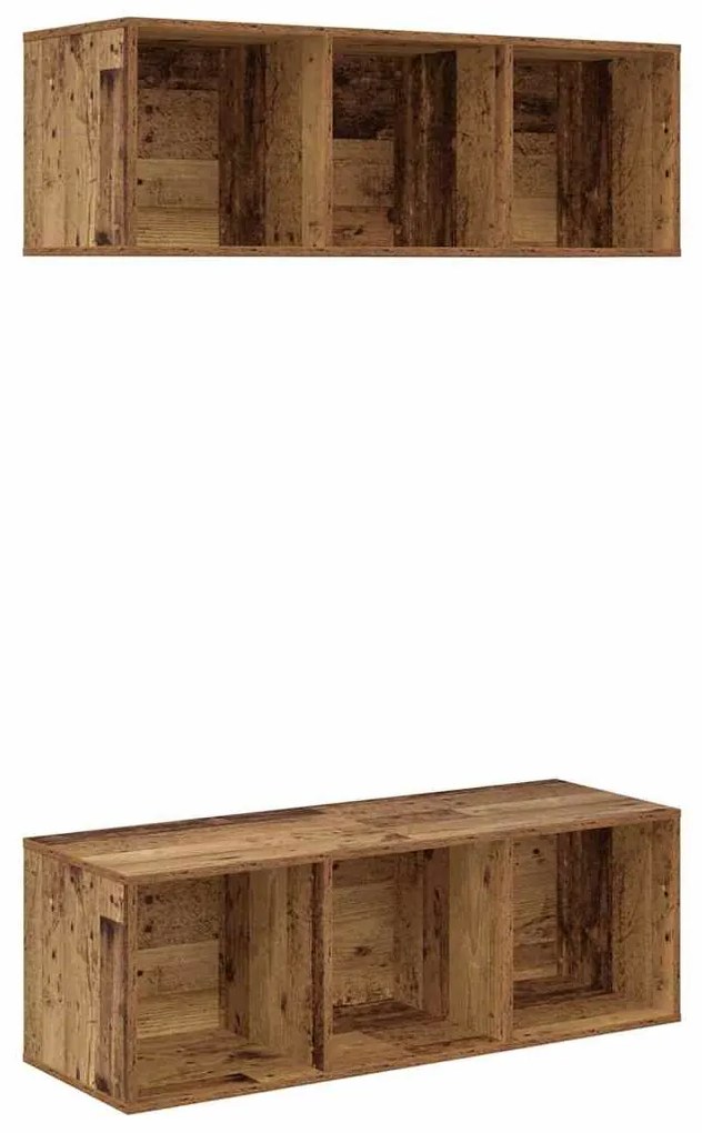 Armários de TV Montados na Parede 2 pcs Madeira antiga