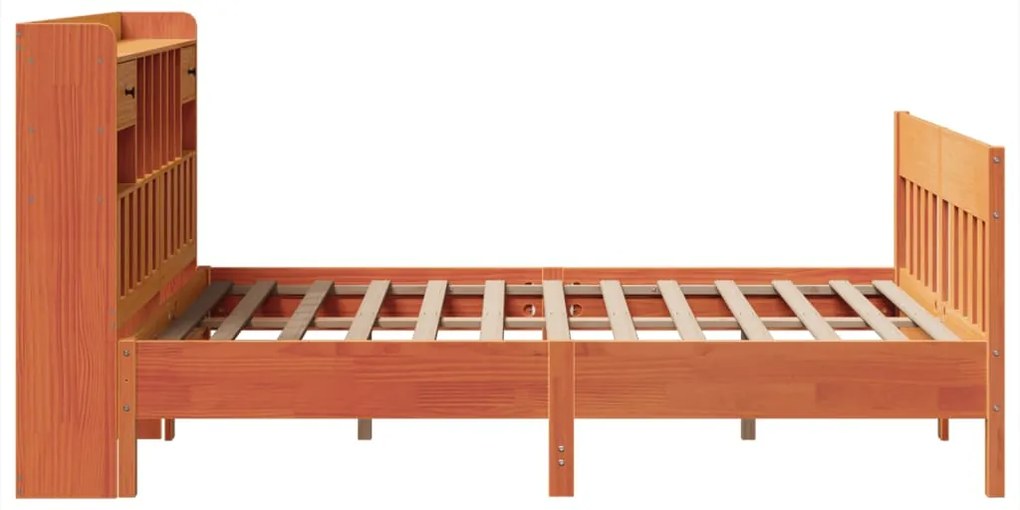 Cama sem colchão 140x190 cm pinho maciço castanho-mel