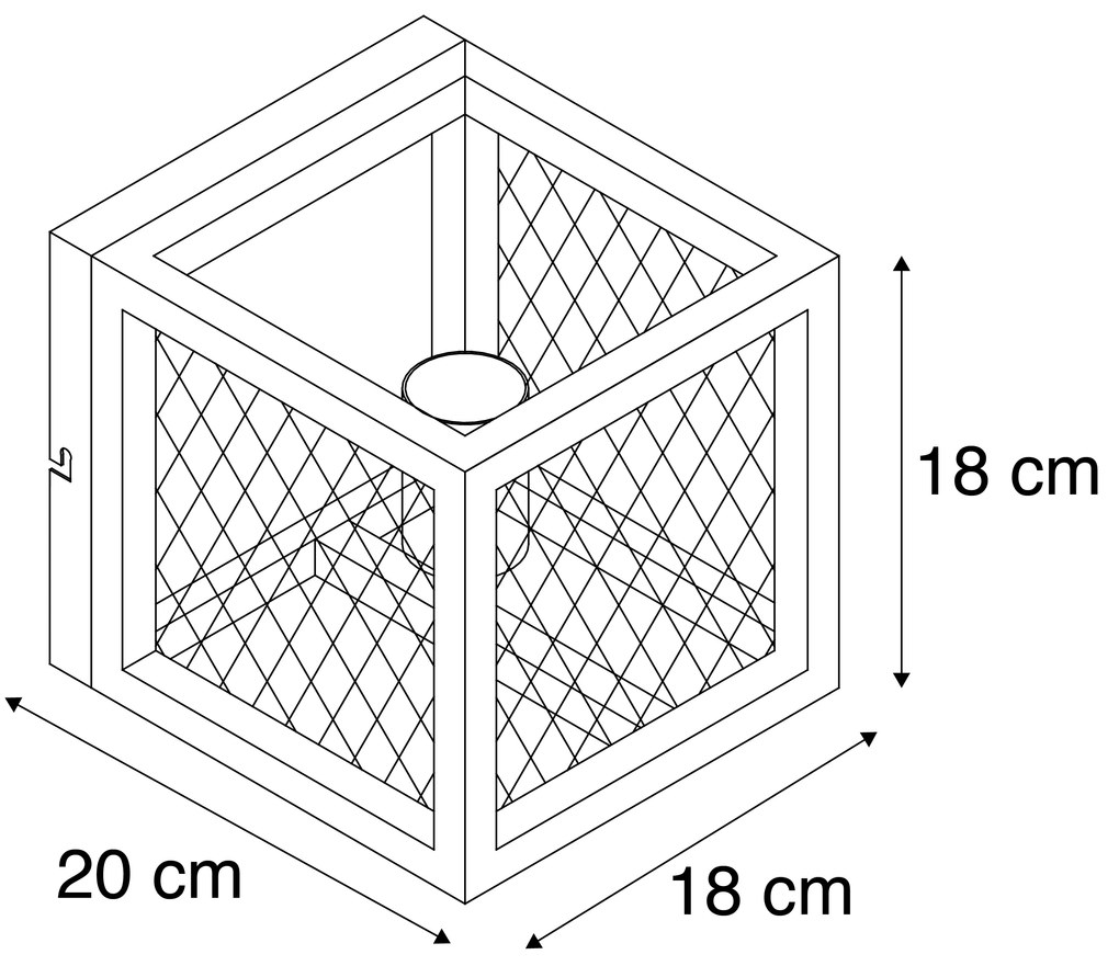 Candeeiro de parede industrial preto com malha - Cage Industrial