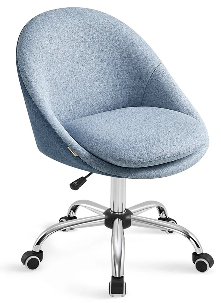 Cadeira giratória para escritório SONGMICS, com estofamento de espuma e altura ajustável, para estudo e quarto, azul OBG020Q01