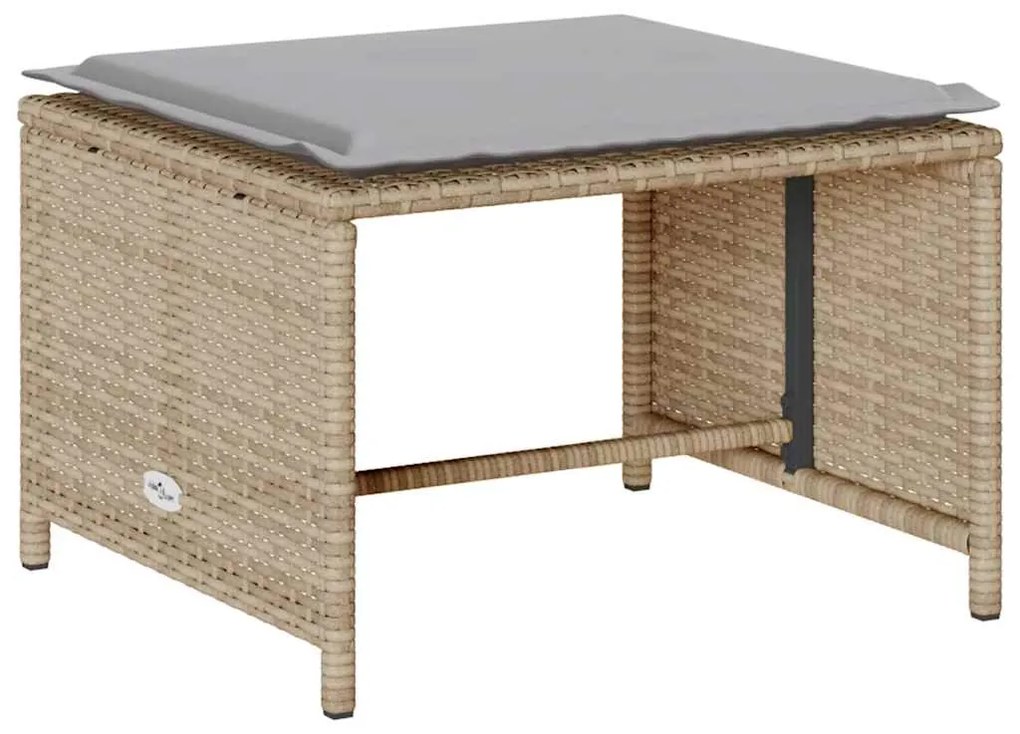 5 pcs conjunto sofás de jardim c/ almofadões empilhável vime PE
