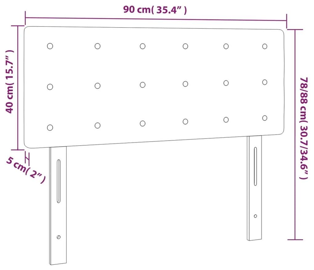Cabeceira de cama tecido 90x5x78/88 cm creme