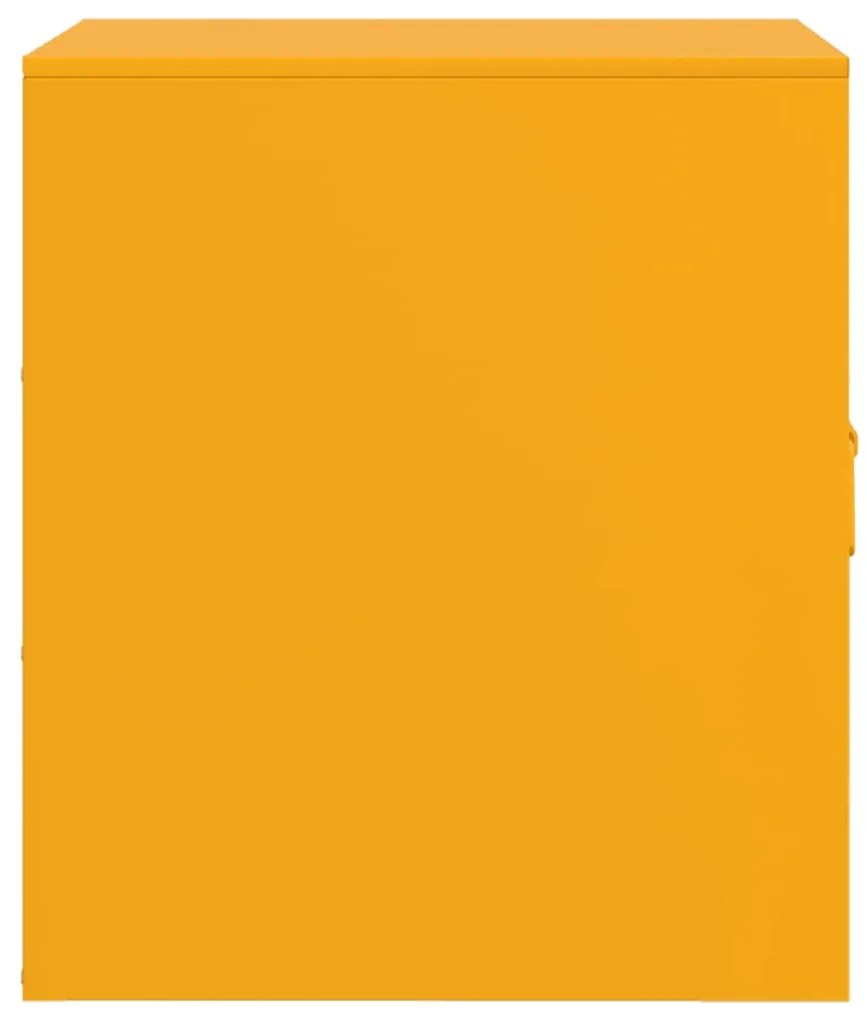 Mesas de cabeceira 2 pcs 34,5x39x44 cm aço amarelo mostarda