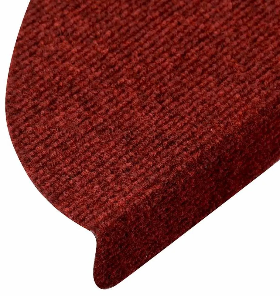 Tapetes de escada adesivos 30 pcs 56x17x3 cm vermelho
