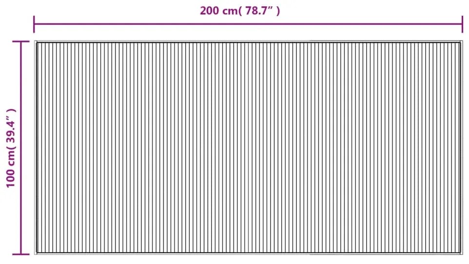 Tapete retangular 100x200 cm bambu preto