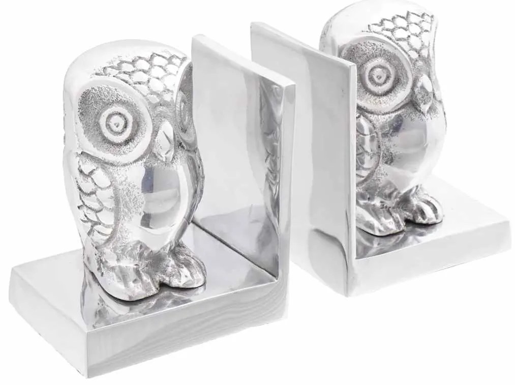 vidaXL Aparadores de livros 2 pcs Prateado 7 x 9 x 11 cm Alumínio