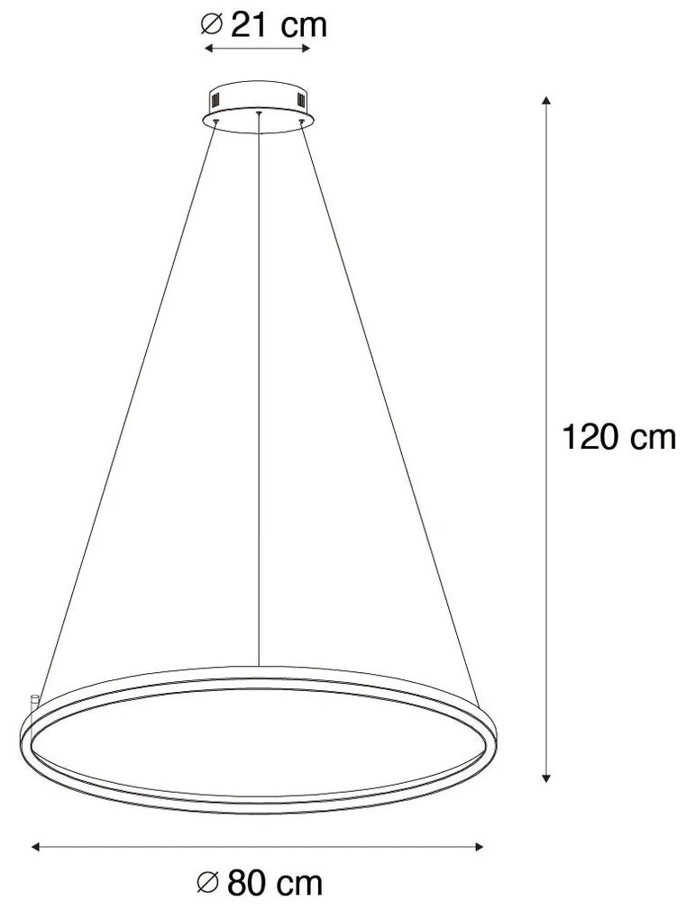 Candeeiro de suspensão inteligente preto 80cm incl. LED e RGBW - Girello Design