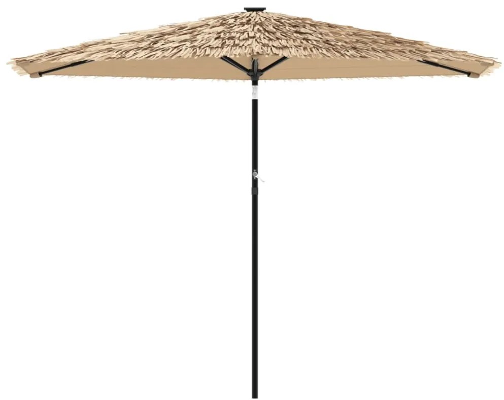 Guarda-sol de jardim com poste de aço 288x288x225 cm castanho