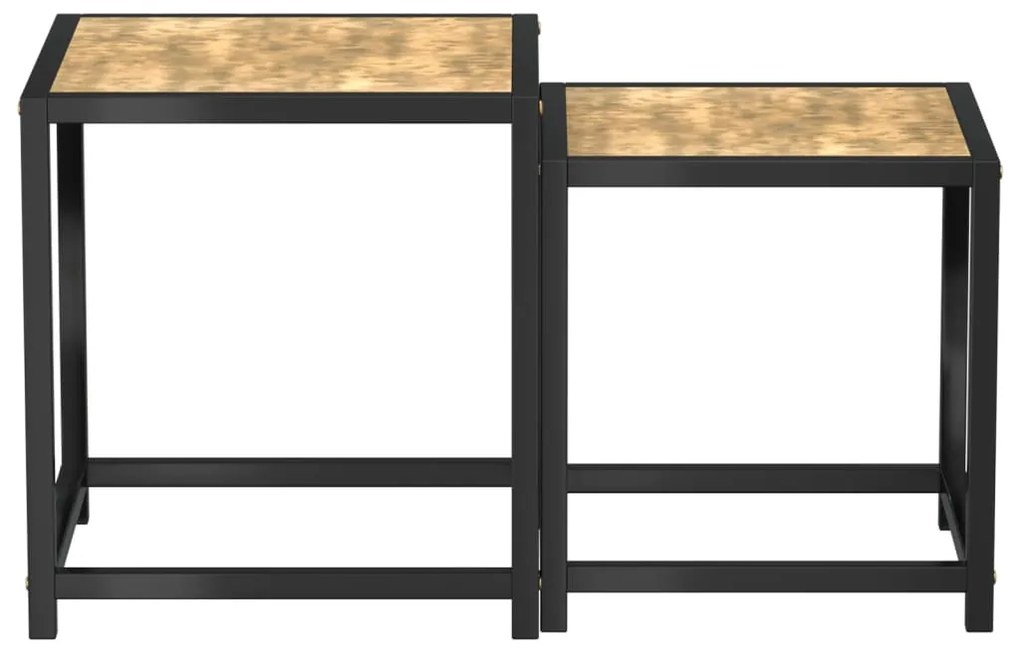 Mesas de centro 2 pcs MDF preto e amarelo