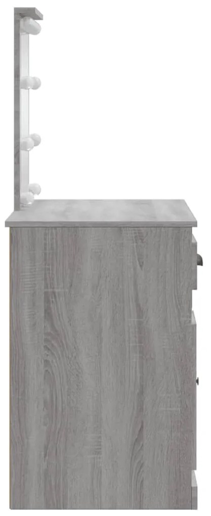Toucador com luzes LED 90x42x132,5 cm cinzento sonoma