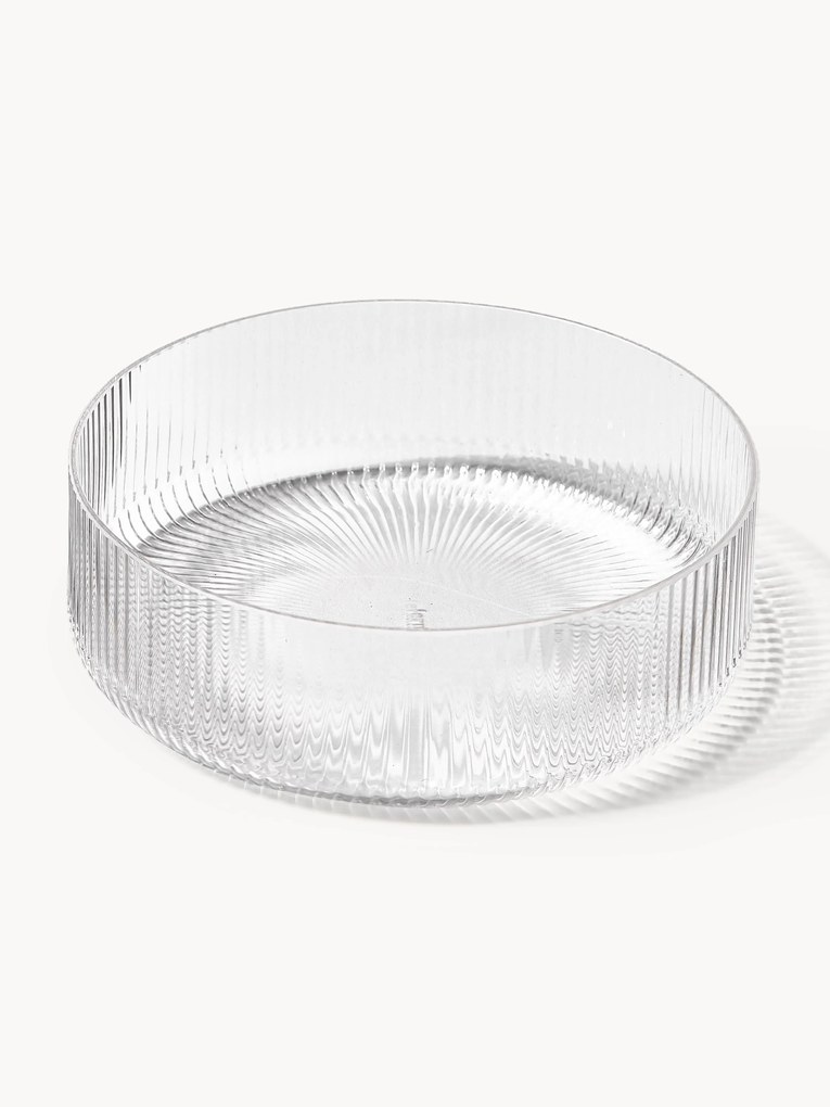 Mouth-Blown Serving Bowls Ripple with A Grooved Structure, Set of 4