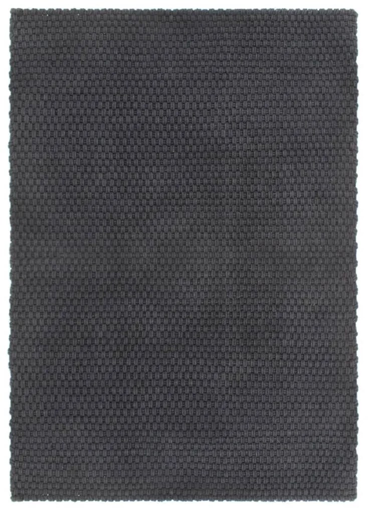 vidaXL Tapete retangular 120x180 cm algodão antracite