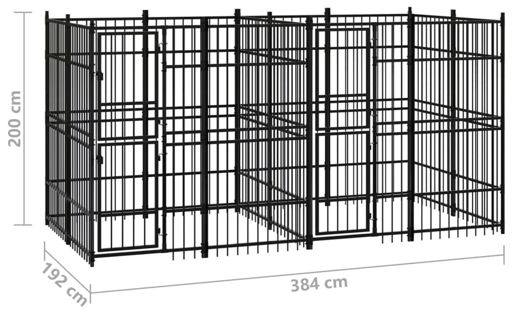 Canil de exterior 7,37 m² aço