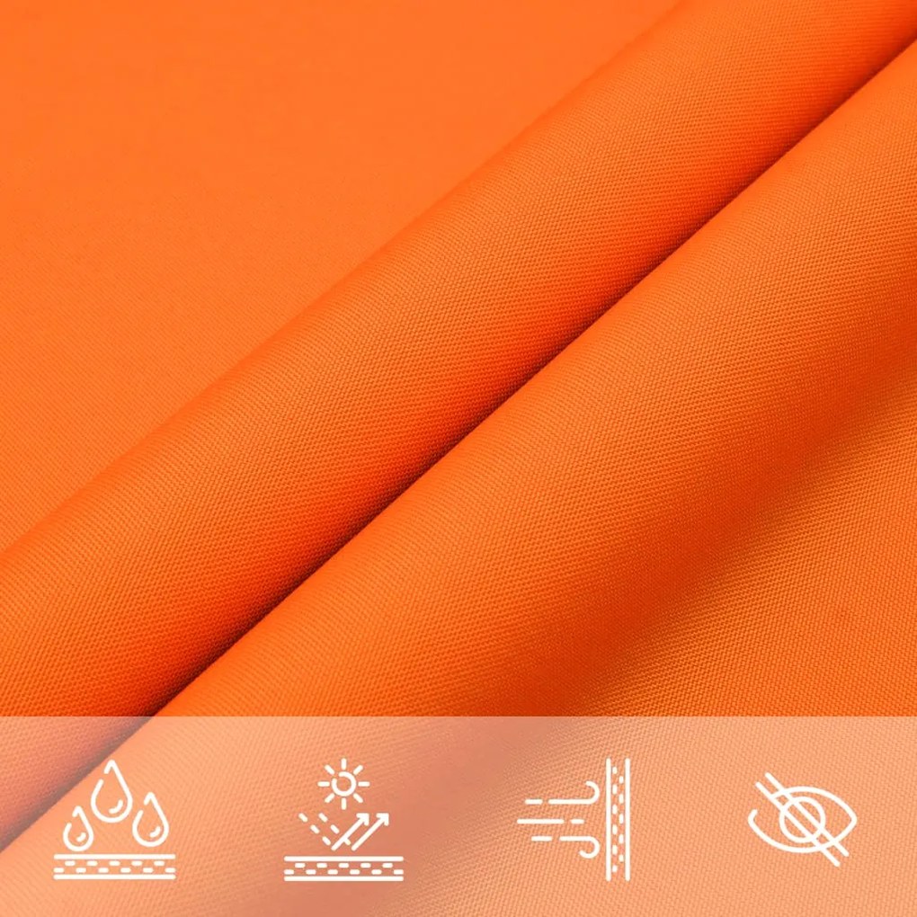 Para-sol estilo vela tecido oxford triangular 5x5x5 m laranja