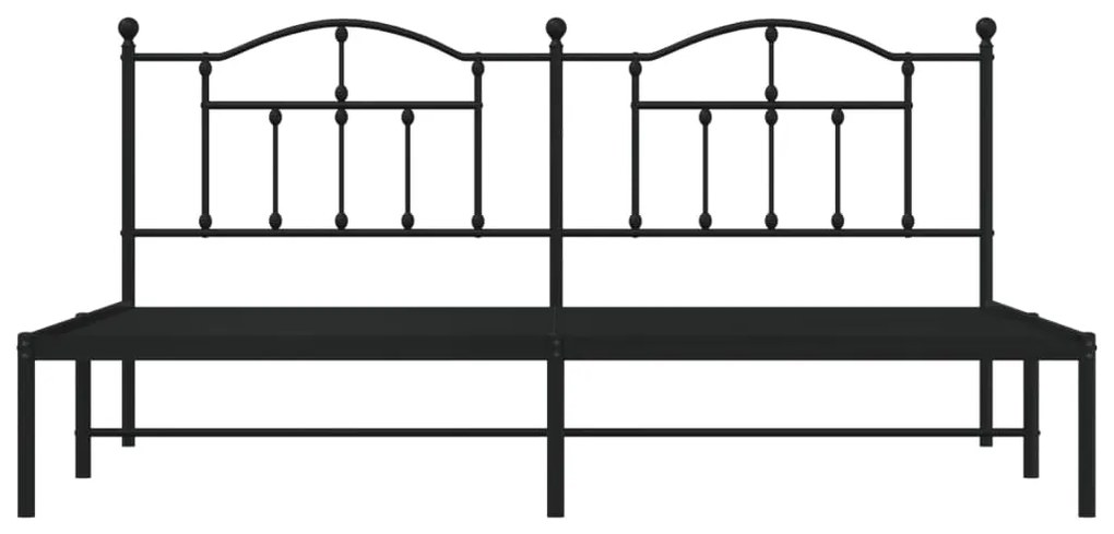 Estrutura de cama com cabeceira 200x200 cm metal preto