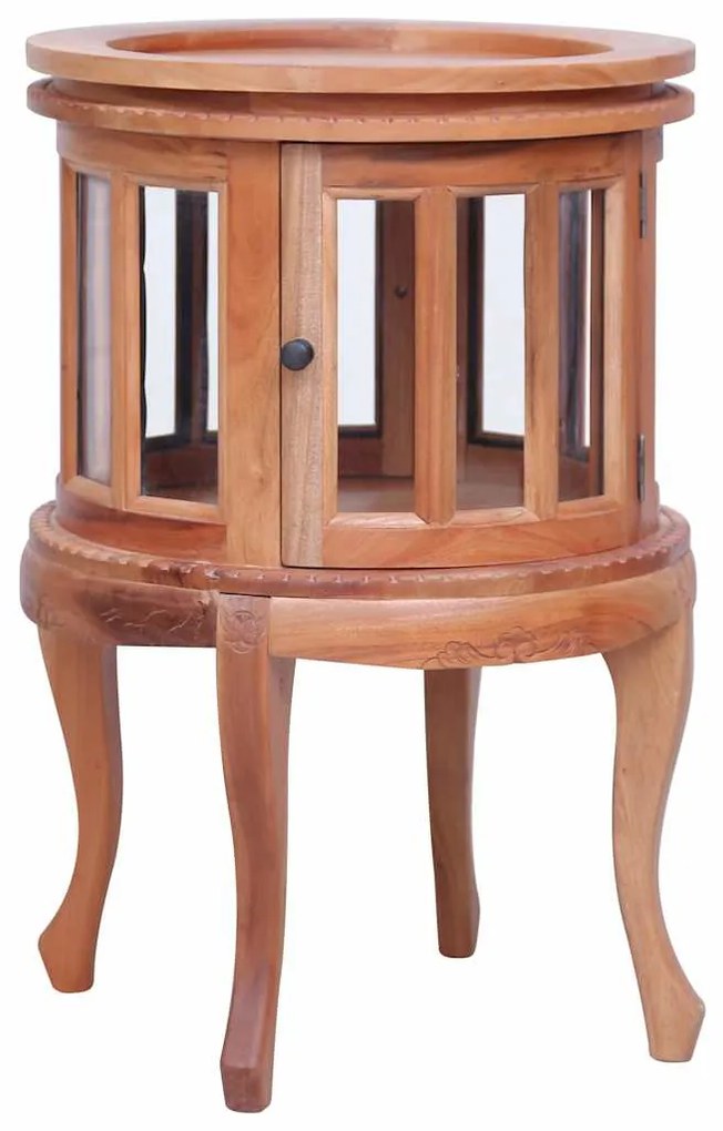 Vitrina 50x50x76 cm madeira de mogno maciça cor natural