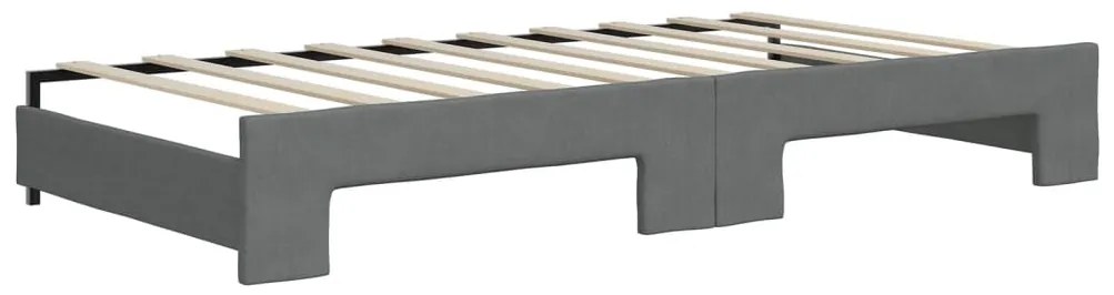Sofá-cama c/ gavetão e gavetas 90x190 cm tecido cinzento-escuro