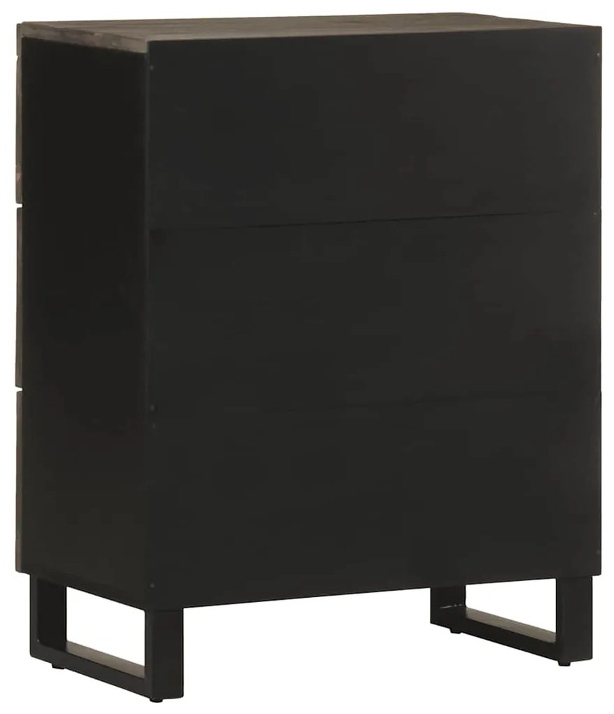 Aparador preto 60x33x75 cm madeira de mangueira maciça