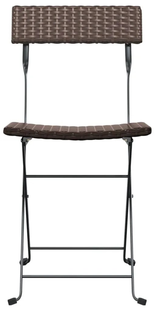 Cadeiras de bistrô dobráveis 8 pcs vime PE e aço castanho