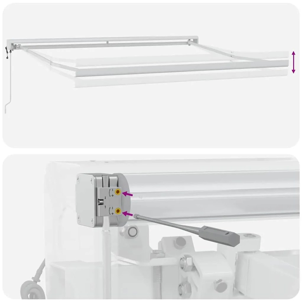Toldo Retrátil Automático Listrado Vermelho e Branco 350x250 cm