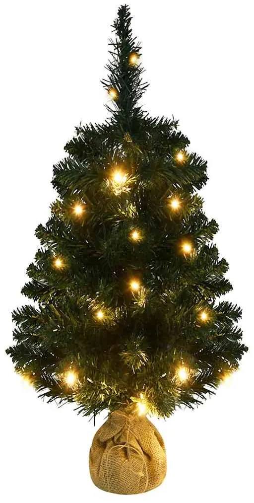 Árvore de Natal artificial pré-iluminada + suportes PVC verde